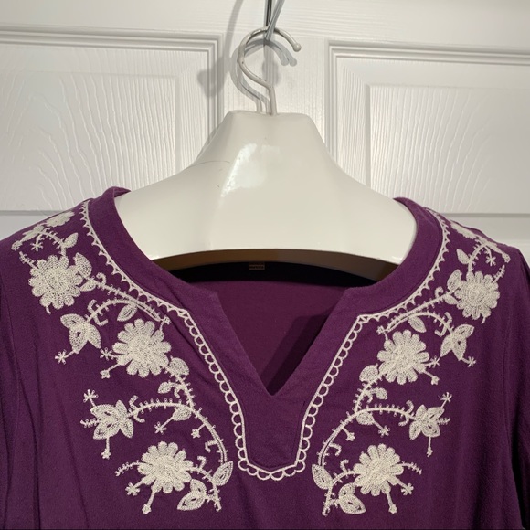 Carolyn Taylor Women Purple W/ Embroidery Top 16-18 - Picture 2 of 8